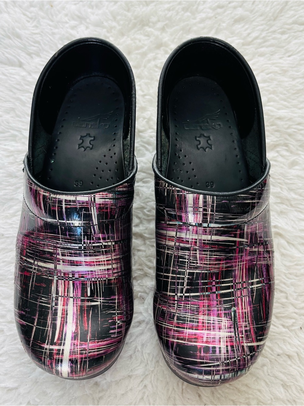 Dansko Patent Leather Multicolor Slip on Clogs Shoes size EU 39 - Picture 2 of 13